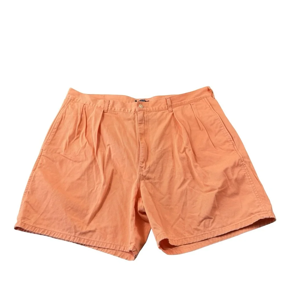Polo Ralph Lauren Orange VTG Pleated USA Made Chino Short Size 40
